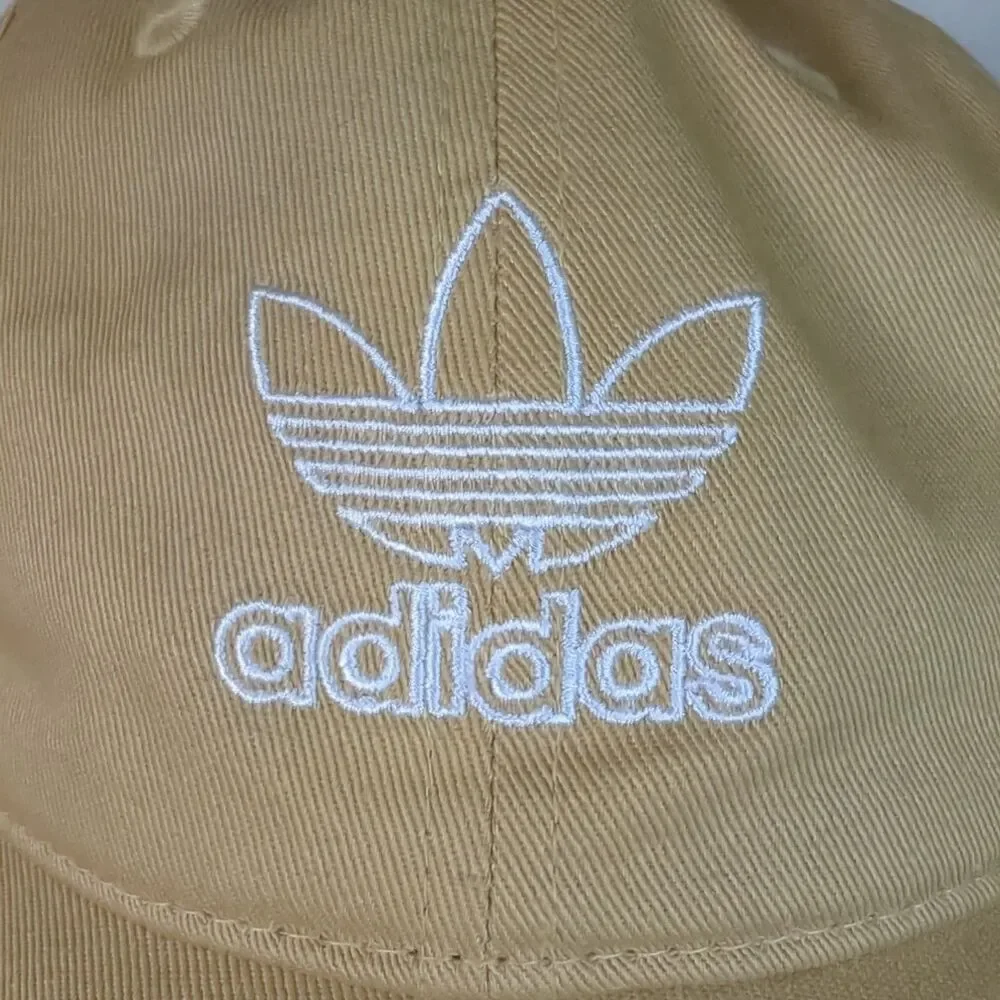 Adidas Hat Adjustable Strap Back Outline Trefoil Logo Khaki Cap OSFW 2023